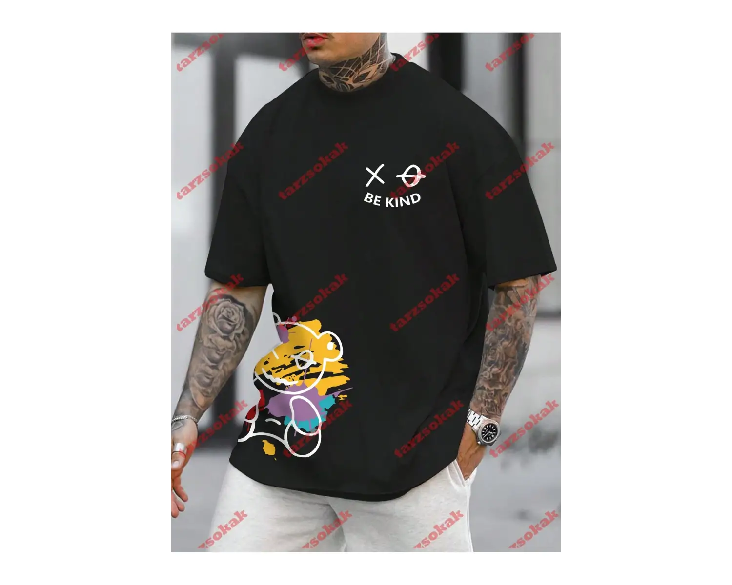 Model 3706 Erkek Yazlık Yuvarlak Yaka Kısa Kollu Günlük Tişört, Yaz