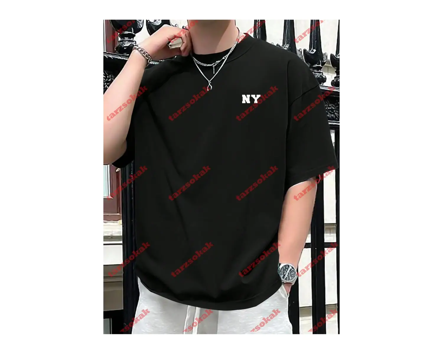 Model 3712 Erkek Yazlık Yuvarlak Yaka Kısa Kollu Günlük Tişört, Yaz