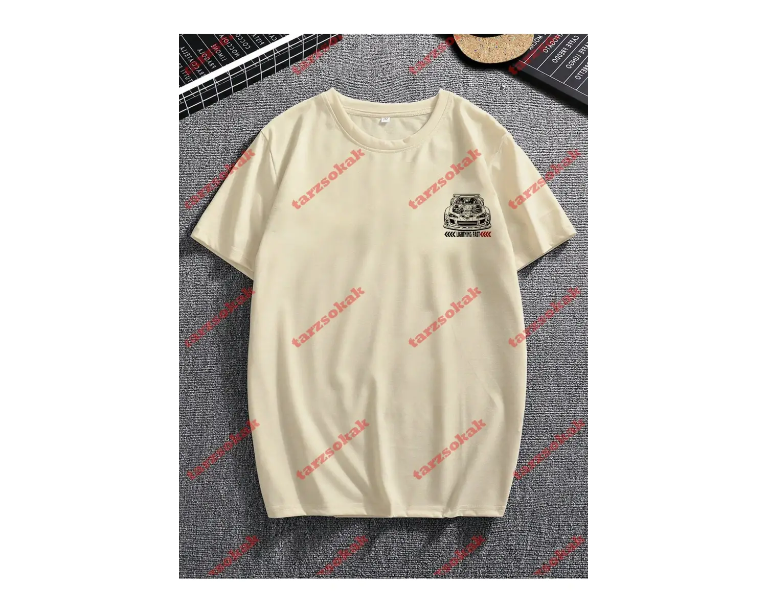 Model 3733 Erkek Yazlık Yuvarlak Yaka Kısa Kollu Günlük Tişört, Yaz