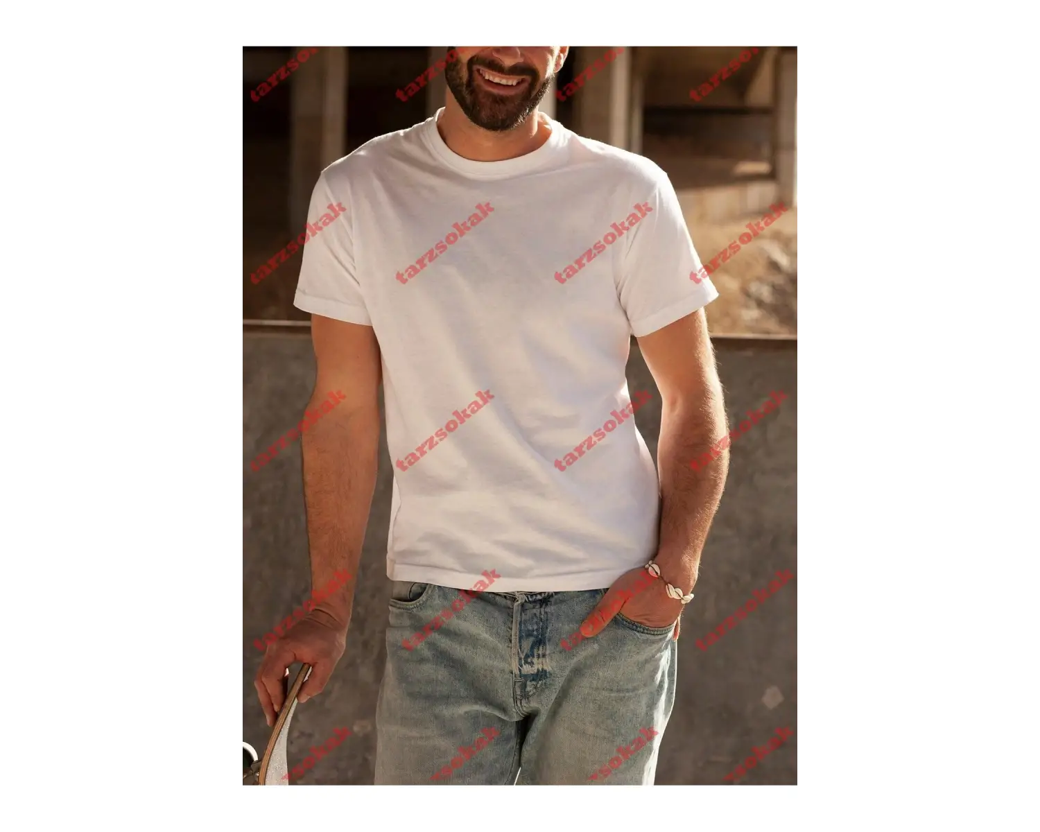 Model 3771 Erkek Yazlık Yuvarlak Yaka Kısa Kollu Günlük Tişört, Yaz