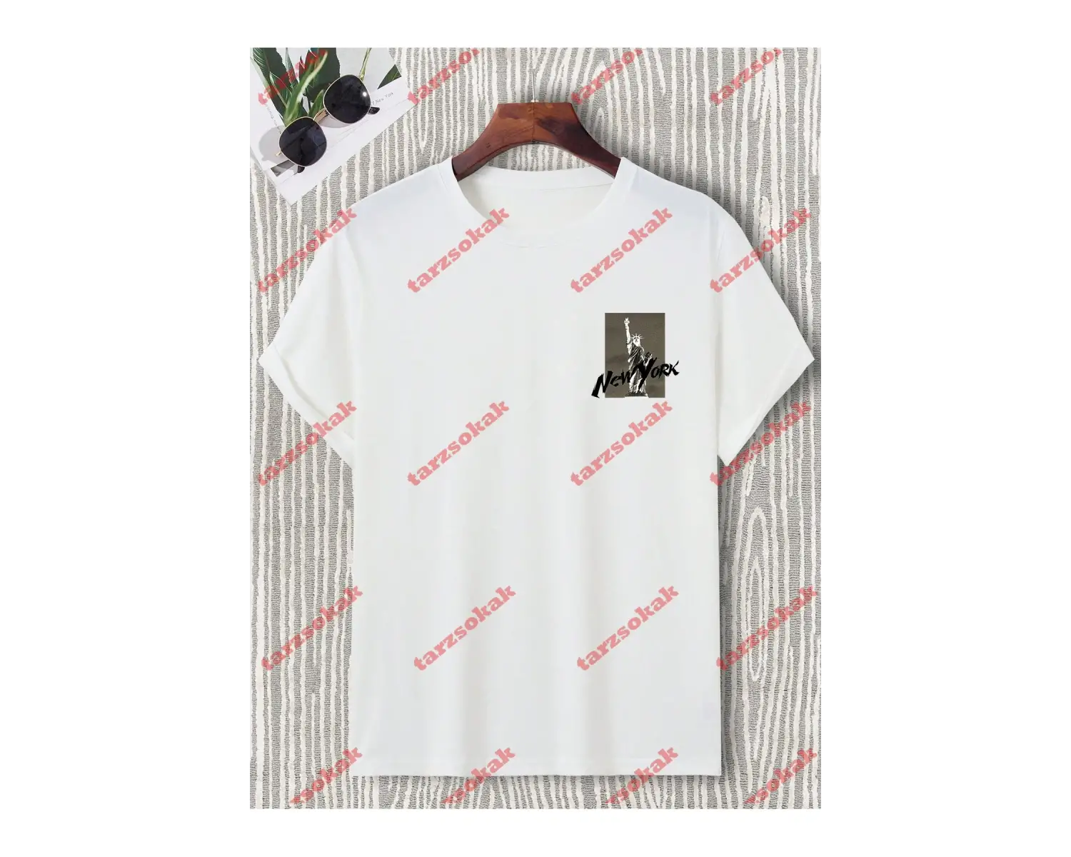 Model 3796 Erkek Yazlık Yuvarlak Yaka Kısa Kollu Günlük Tişört, Yaz