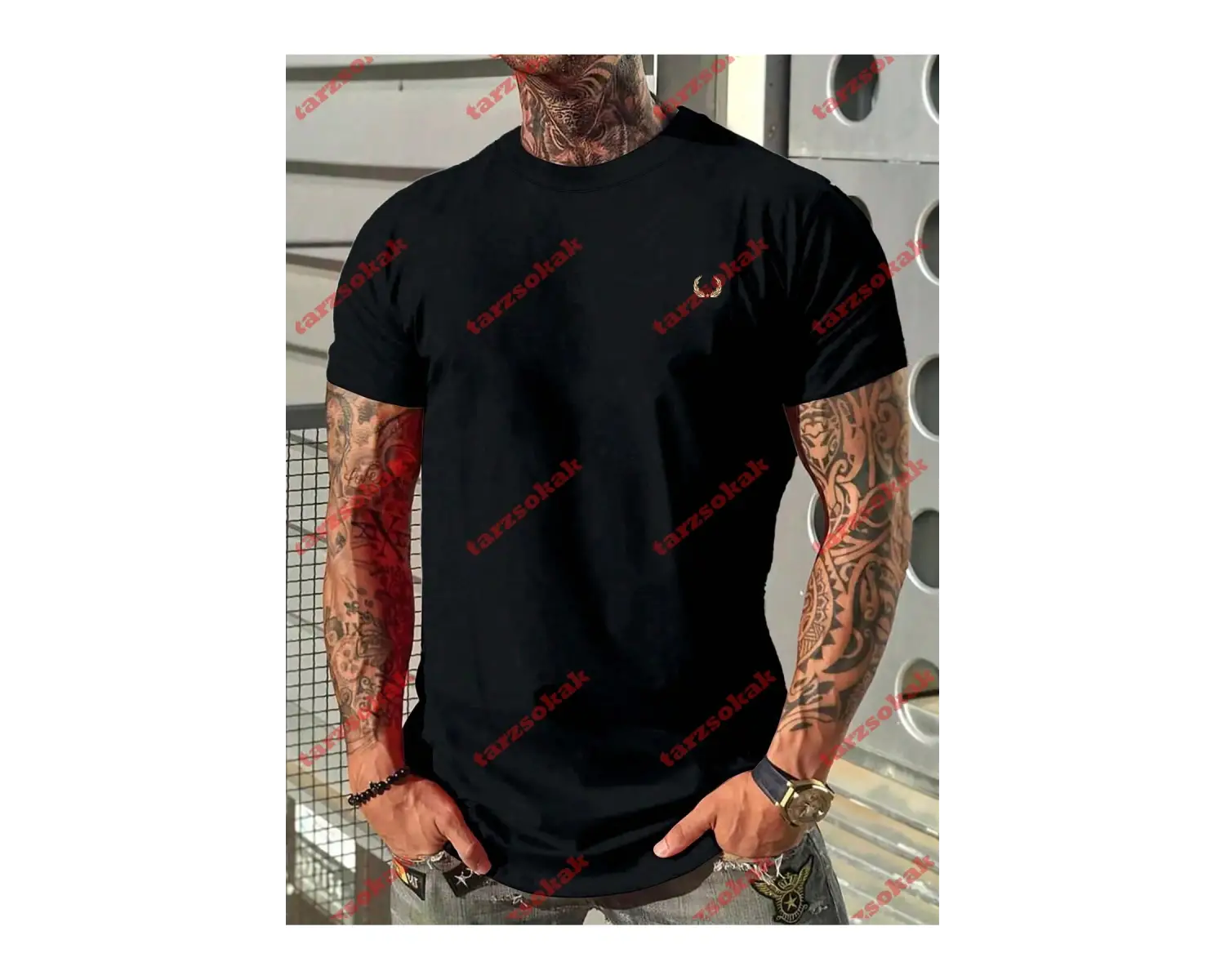 Model 3802 Erkek Yazlık Yuvarlak Yaka Kısa Kollu Günlük Tişört, Yaz