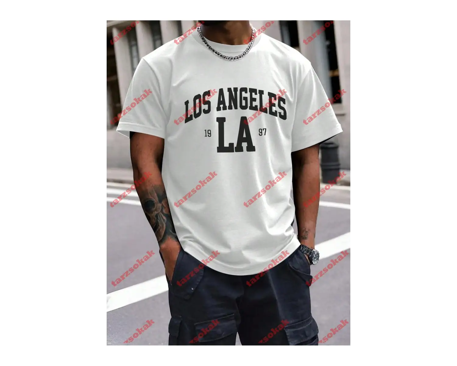 Model 3821 Erkek Yazlık Yuvarlak Yaka Kısa Kollu Günlük Tişört, Yaz