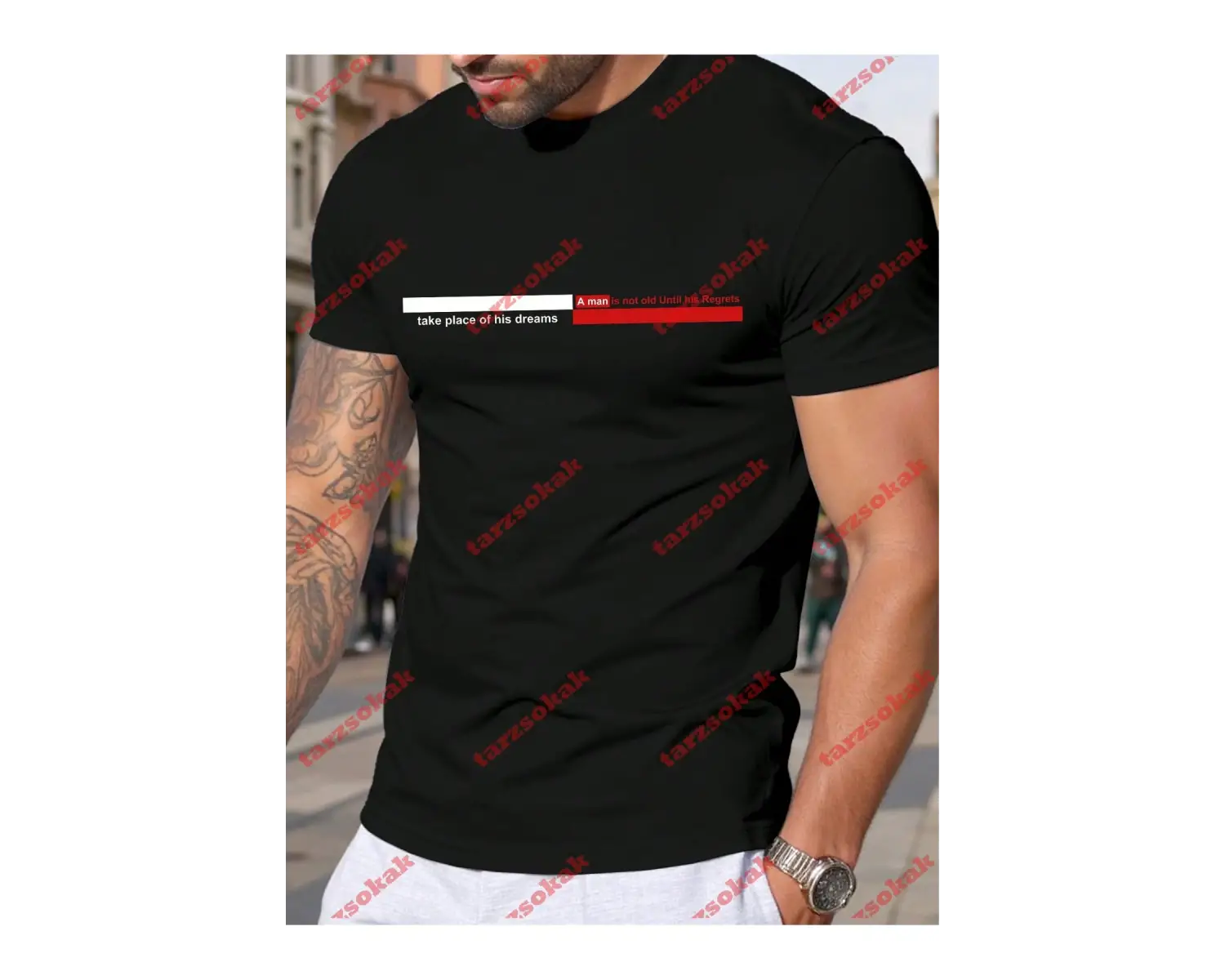 Model 3846 Erkek Yazlık Yuvarlak Yaka Kısa Kollu Günlük Tişört, Yaz