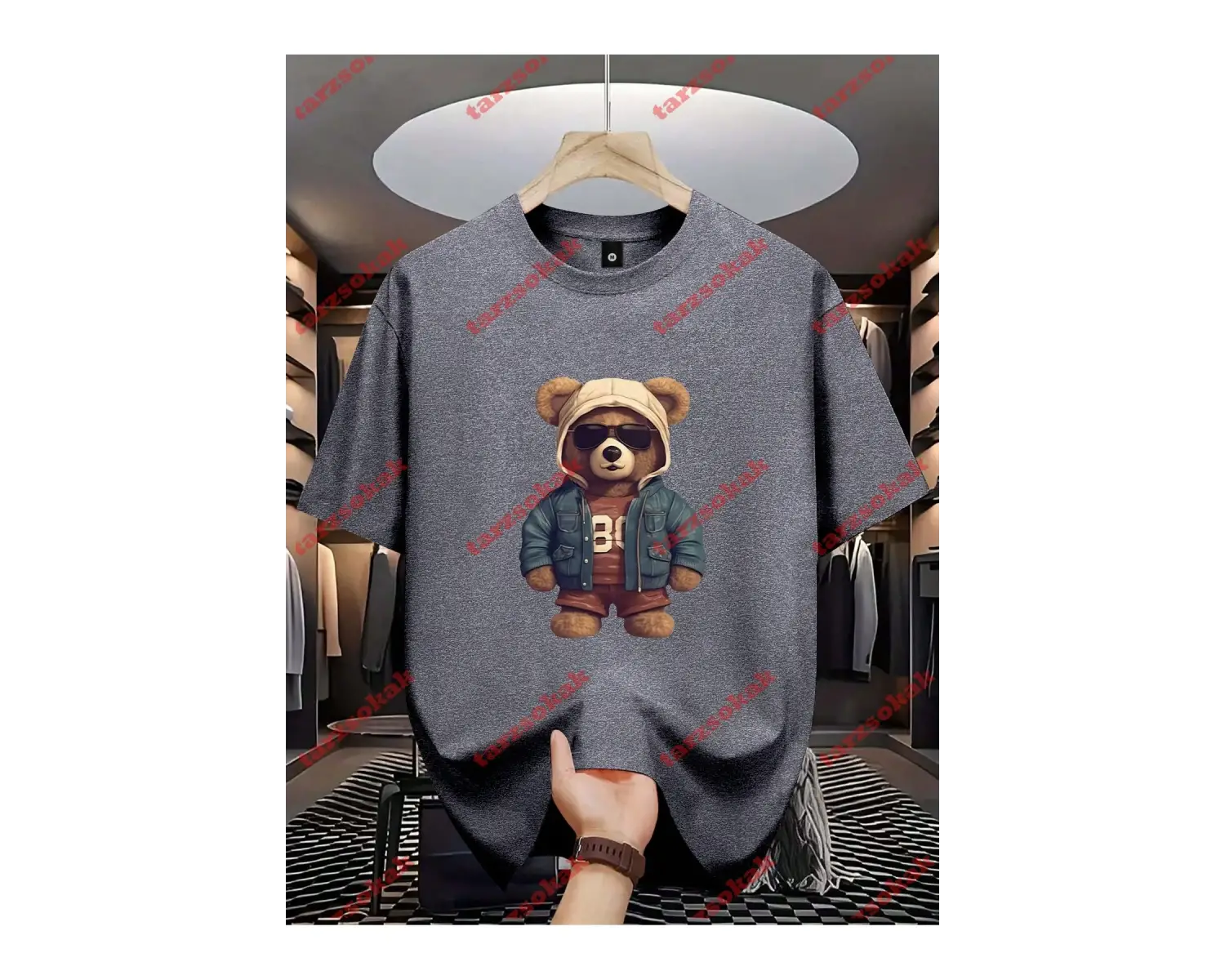 Model 3852 Erkek Yazlık Yuvarlak Yaka Kısa Kollu Günlük Tişört, Yaz