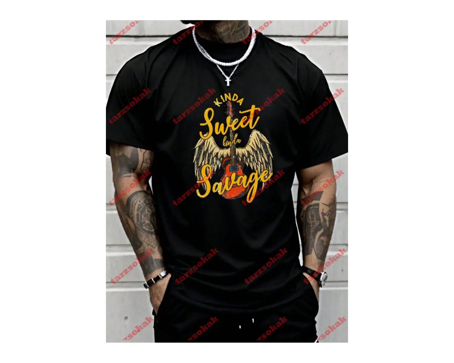 Model 3883 Erkek Yazlık Yuvarlak Yaka Kısa Kollu Günlük Tişört, Yaz