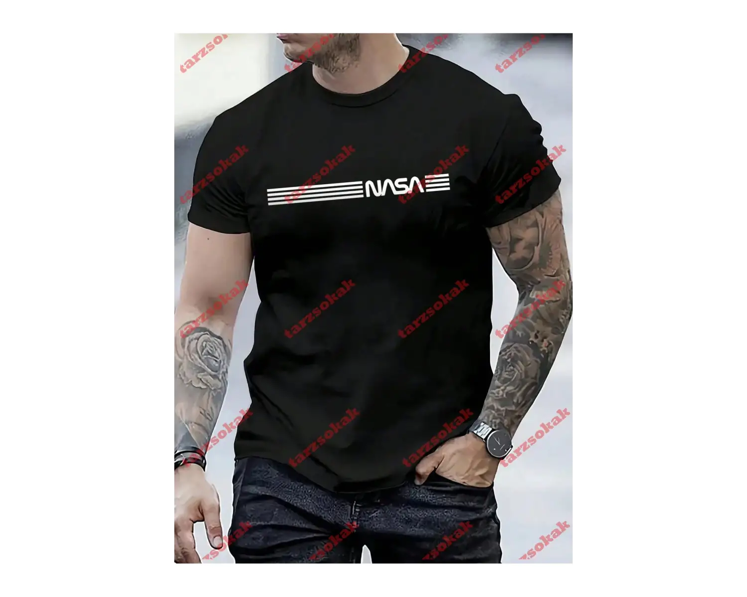 Model 3887 Erkek Yazlık Yuvarlak Yaka Kısa Kollu Günlük Tişört, Yaz