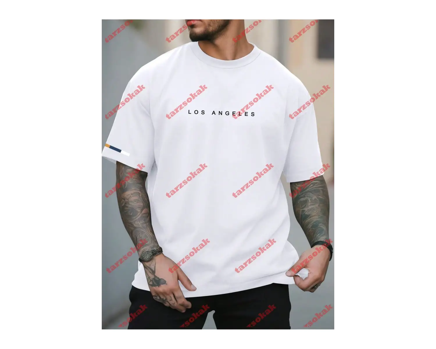 Model 3897 Erkek Yazlık Yuvarlak Yaka Kısa Kollu Günlük Tişört, Yaz