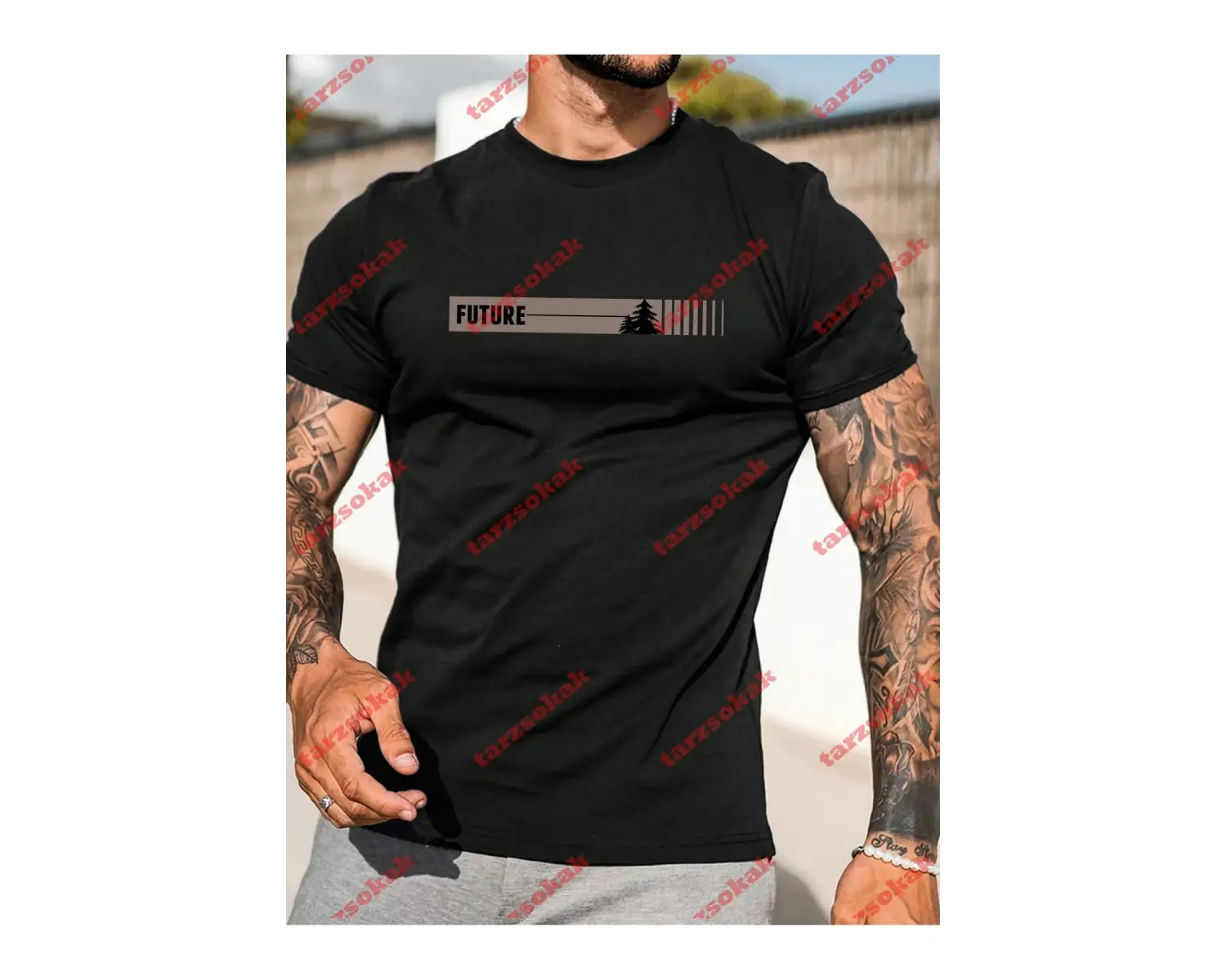 Model 3904 Erkek Yazlık Yuvarlak Yaka Kısa Kollu Günlük Tişört, Yaz