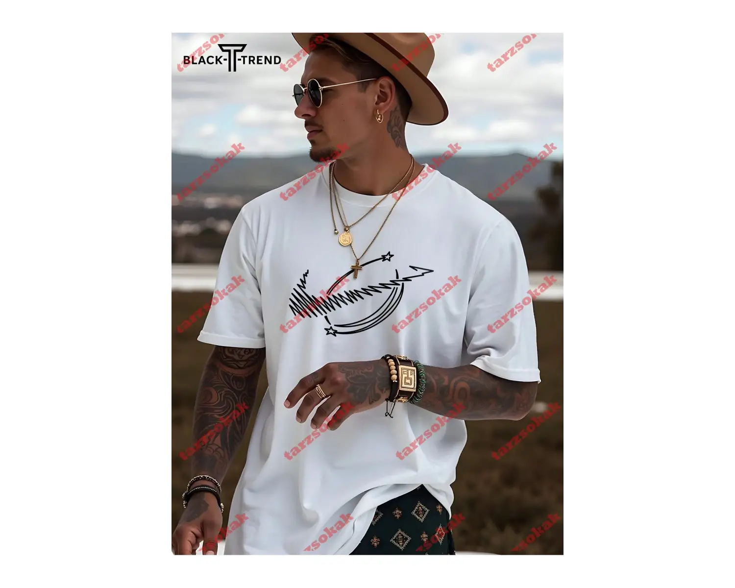 Model 3921 Erkek Yazlık Yuvarlak Yaka Kısa Kollu Günlük Tişört, Yaz