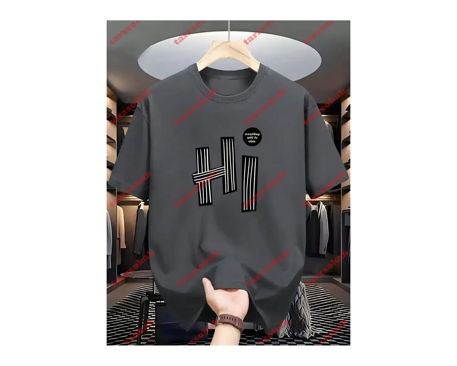 Model 3923 Erkek Yazlık Yuvarlak Yaka Kısa Kollu Günlük Tişört, Yaz