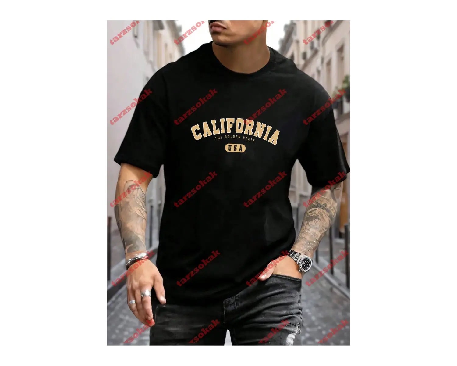 Model 3937 Erkek Yazlık Yuvarlak Yaka Kısa Kollu Günlük Tişört, Yaz