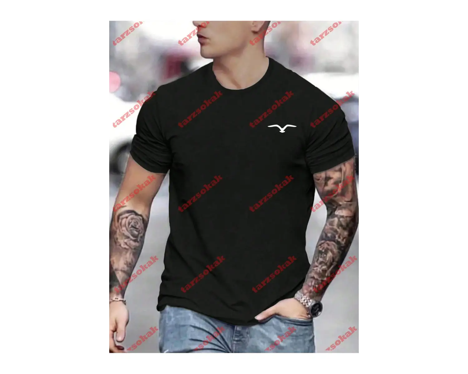 Model 3953 Erkek Yazlık Yuvarlak Yaka Kısa Kollu Günlük Tişört, Yaz