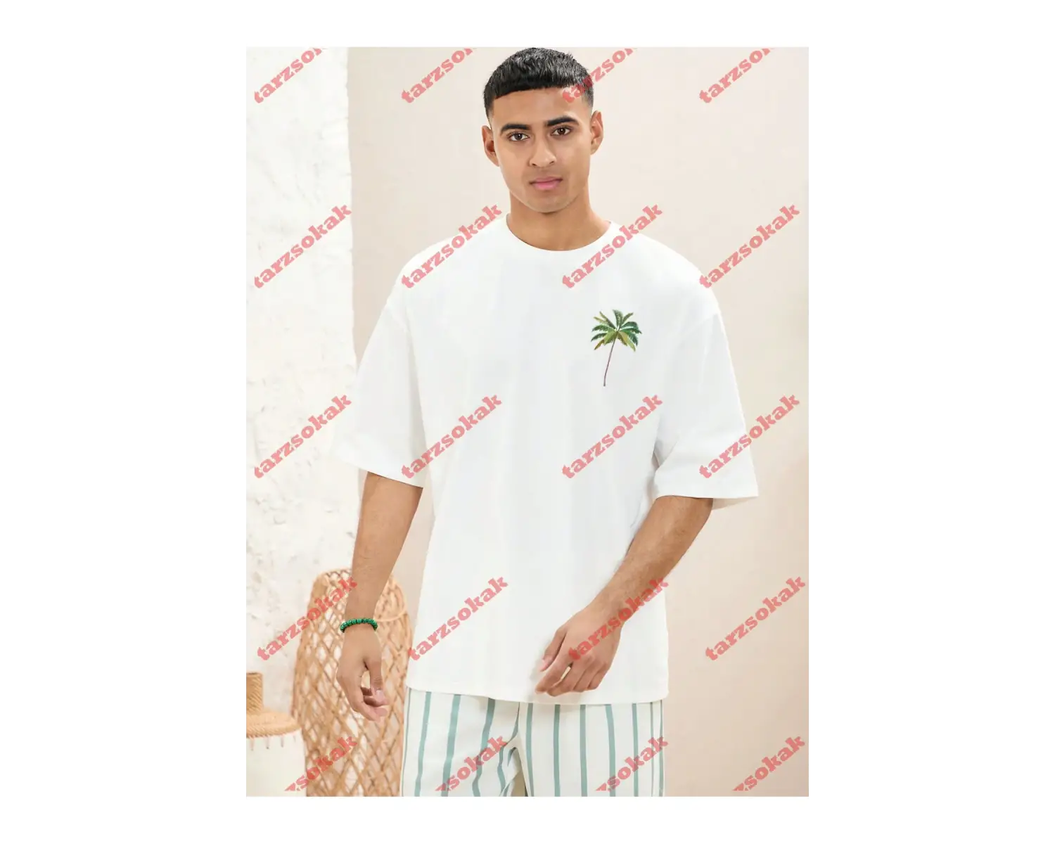 Model 3957 Erkek Yazlık Yuvarlak Yaka Kısa Kollu Günlük Tişört, Yaz