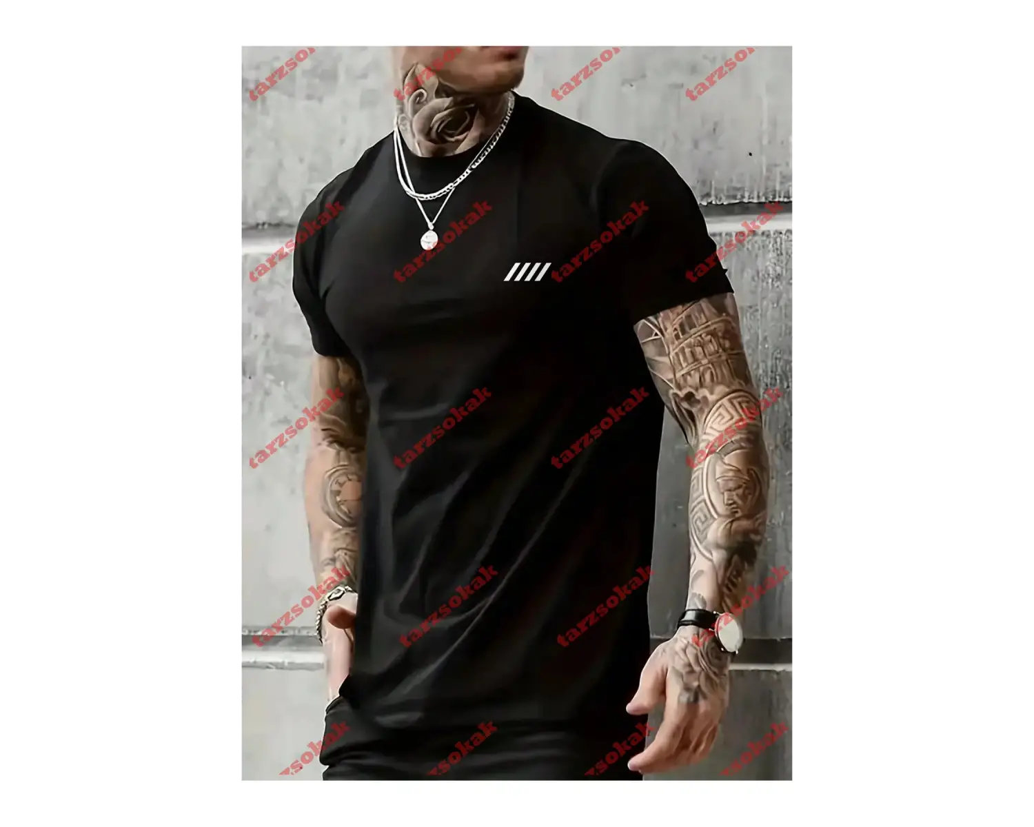 Model 3960 Erkek Yazlık Yuvarlak Yaka Kısa Kollu Günlük Tişört, Yaz