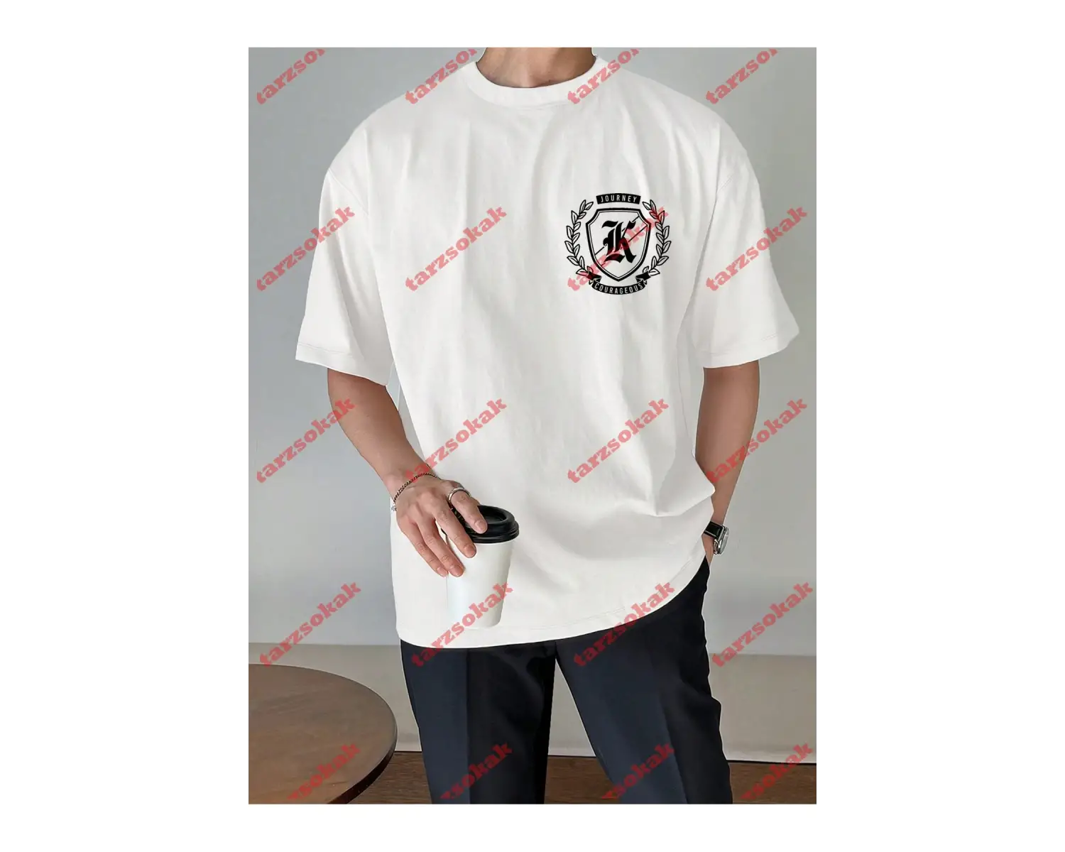 Model 3963 Erkek Yazlık Yuvarlak Yaka Kısa Kollu Günlük Tişört, Yaz