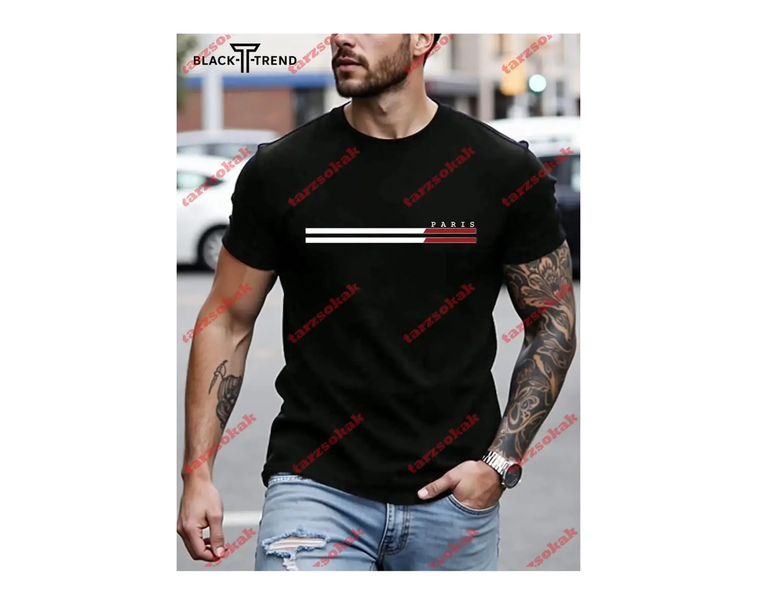 Model 3967 Erkek Yazlık Yuvarlak Yaka Kısa Kollu Günlük Tişört, Yaz