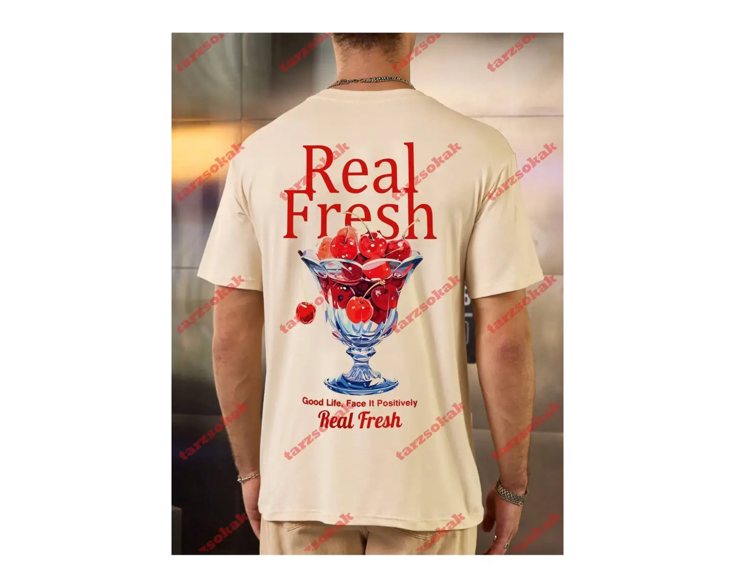 Model 3980 Erkek Yazlık Yuvarlak Yaka Kısa Kollu Günlük Tişört, Yaz