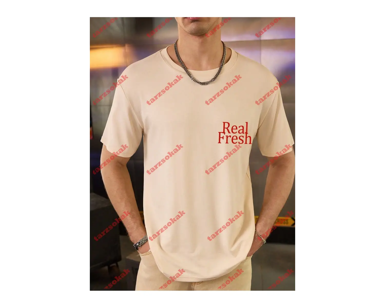 Model 3980 Erkek Yazlık Yuvarlak Yaka Kısa Kollu Günlük Tişört, Yaz