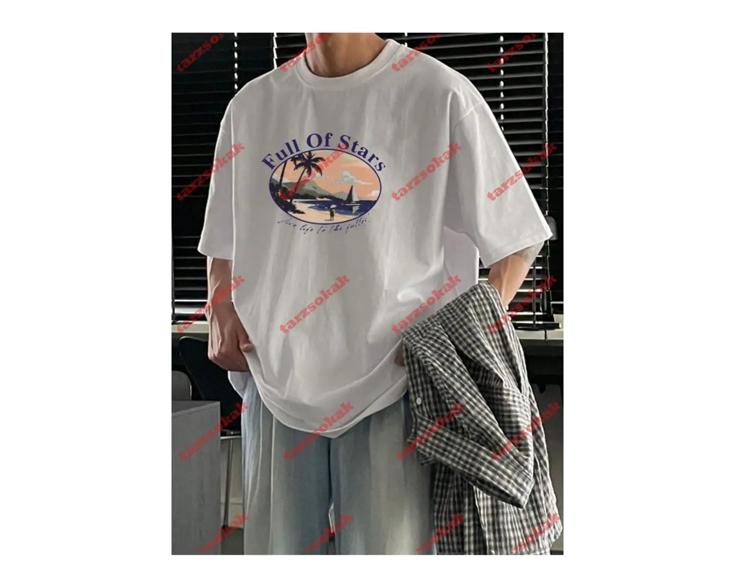 Model 3982 Erkek Yazlık Yuvarlak Yaka Kısa Kollu Günlük Tişört, Yaz