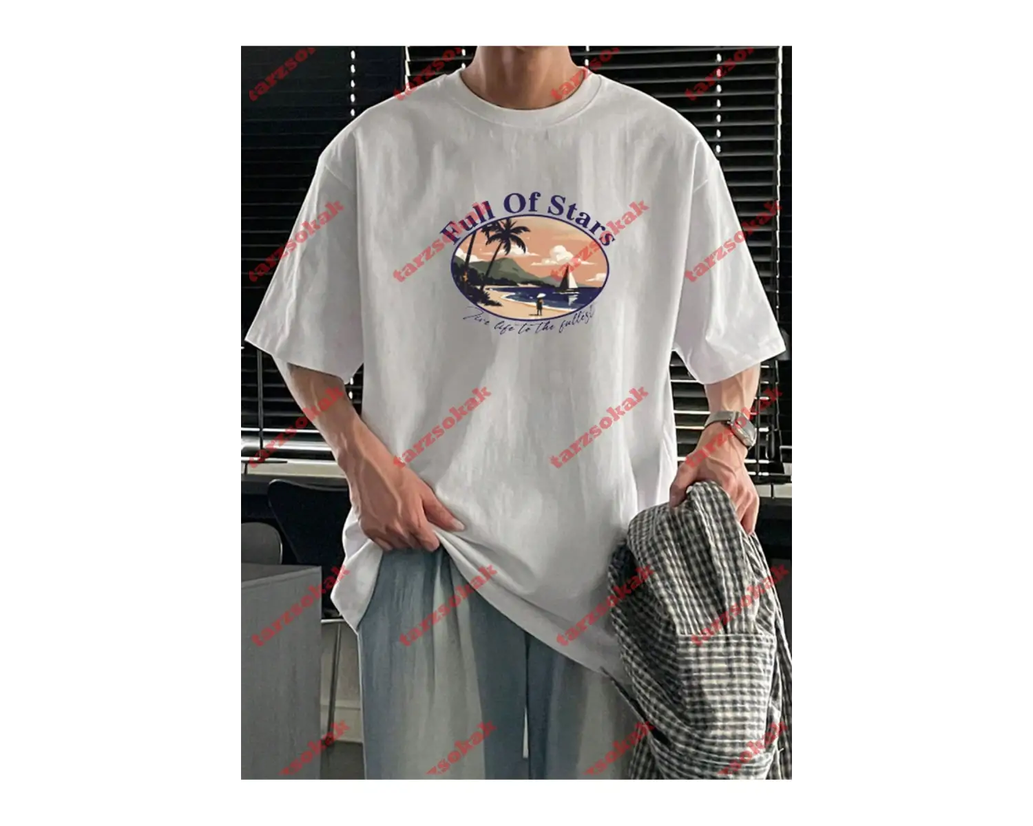 Model 3982 Erkek Yazlık Yuvarlak Yaka Kısa Kollu Günlük Tişört, Yaz