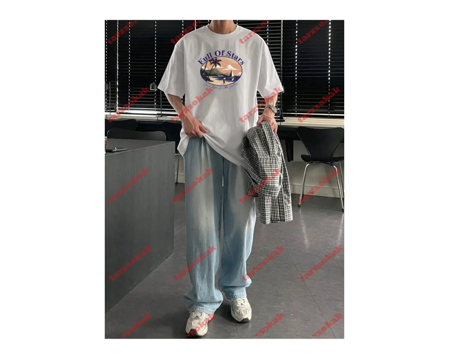 Model 3982 Erkek Yazlık Yuvarlak Yaka Kısa Kollu Günlük Tişört, Yaz