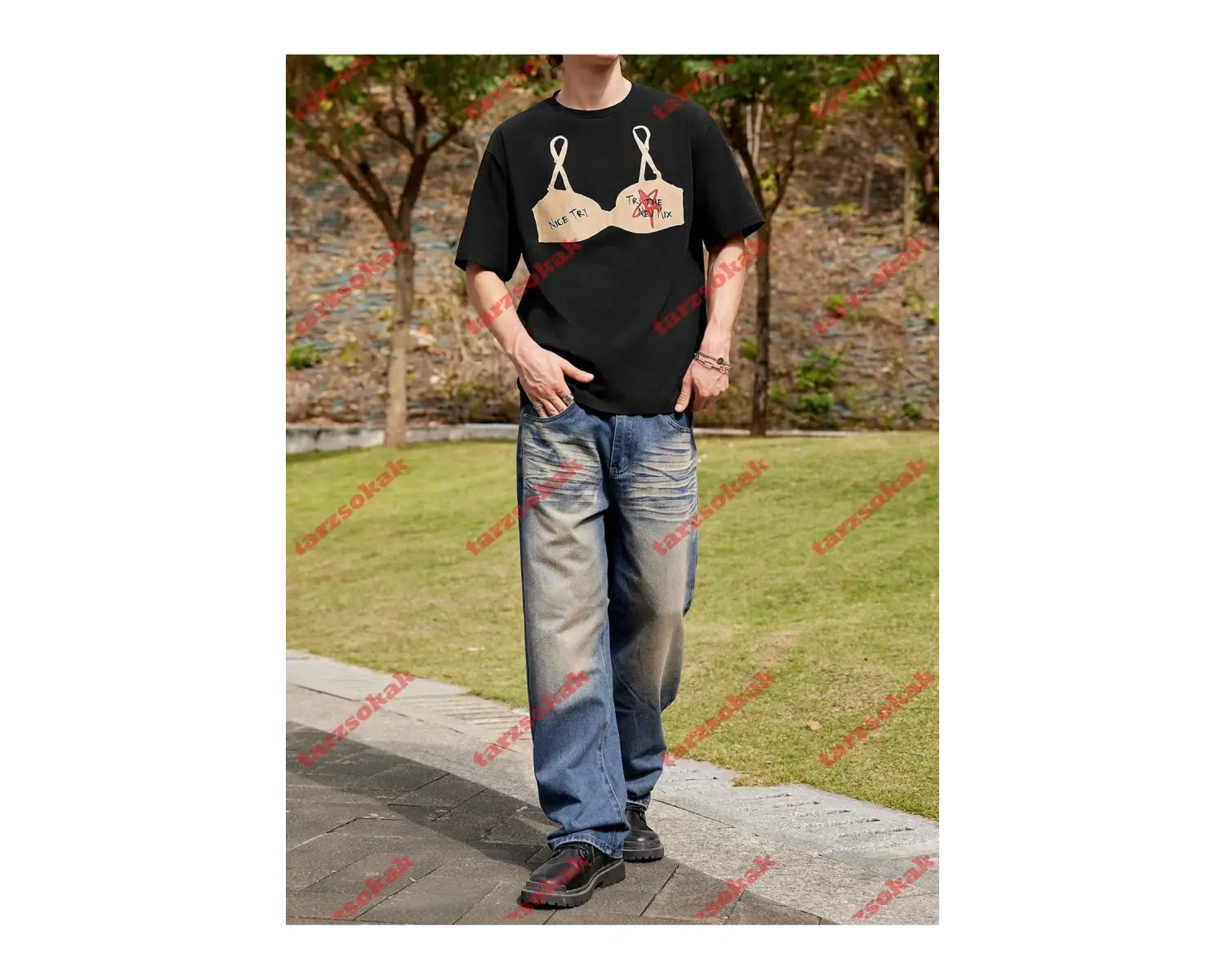 Model 4004 Erkek Yazlık Yuvarlak Yaka Kısa Kollu Günlük Tişört, Yaz