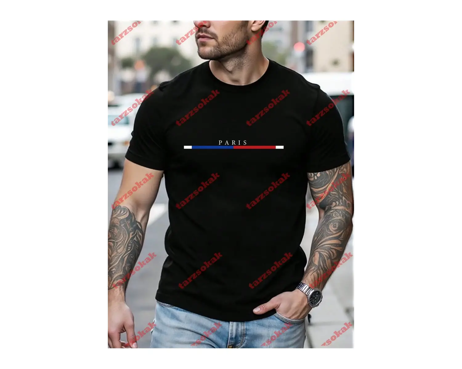 Model 4010 Erkek Yazlık Yuvarlak Yaka Kısa Kollu Günlük Tişört, Yaz