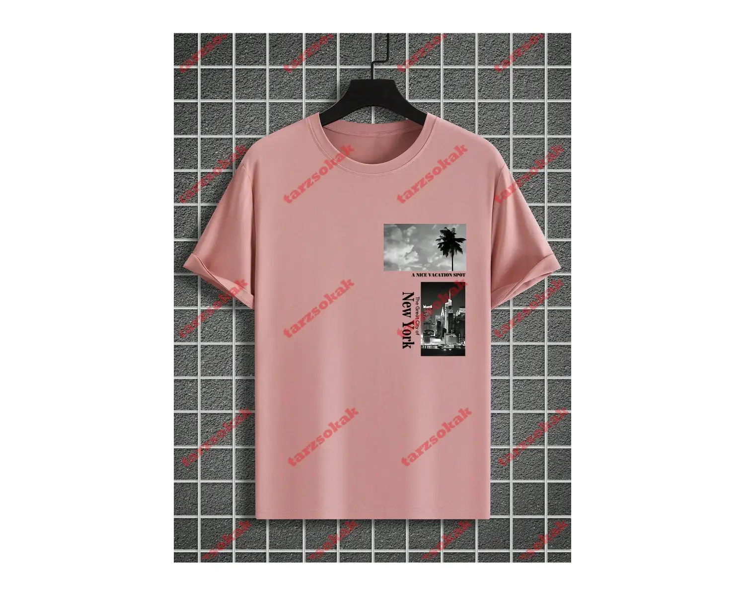 Model 4018 Erkek Yazlık Yuvarlak Yaka Kısa Kollu Günlük Tişört, Yaz