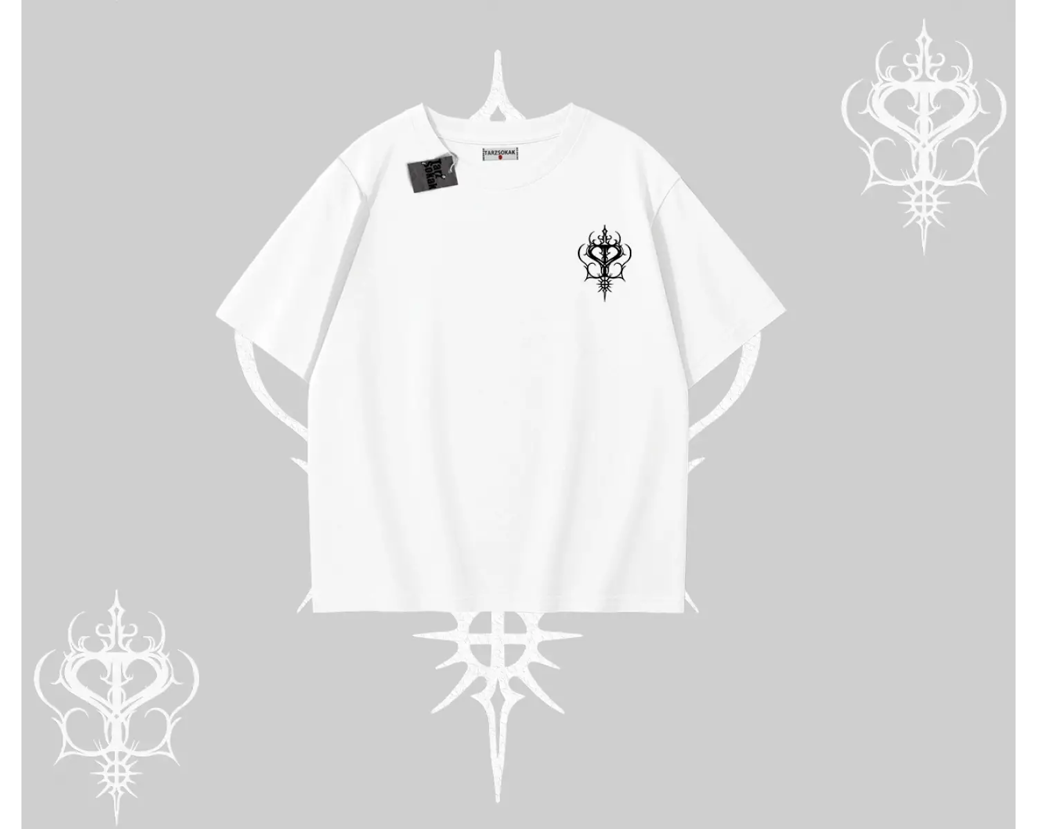 Modern Kedi Temalı Arka Baskılı Oversize Tshirt