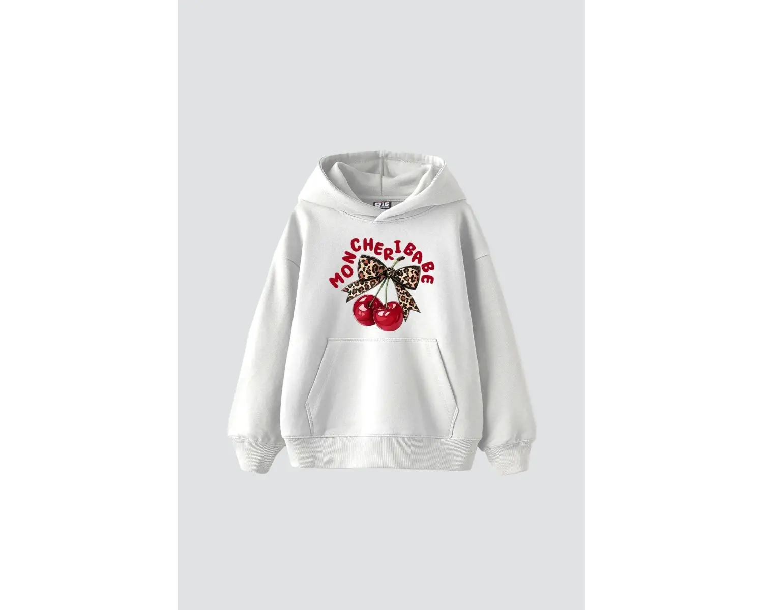 Mon Cherie Baskılı Oversize Unisex Beyaz