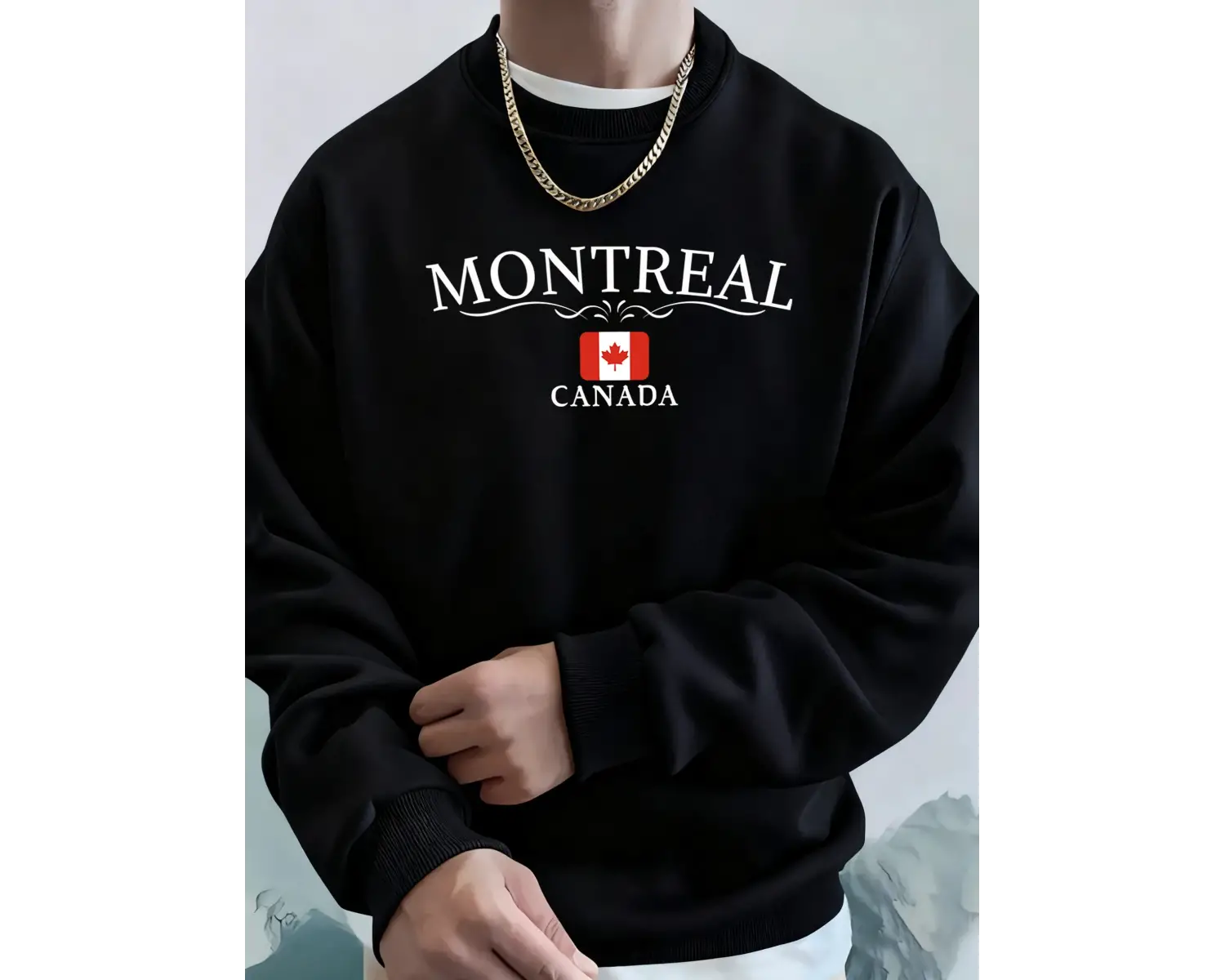Montreal Kanada Mektup Baskılı Erkek Kapüşonlu Sweatshirt Yumuşak Günlük Sokak Giysisi Sokak