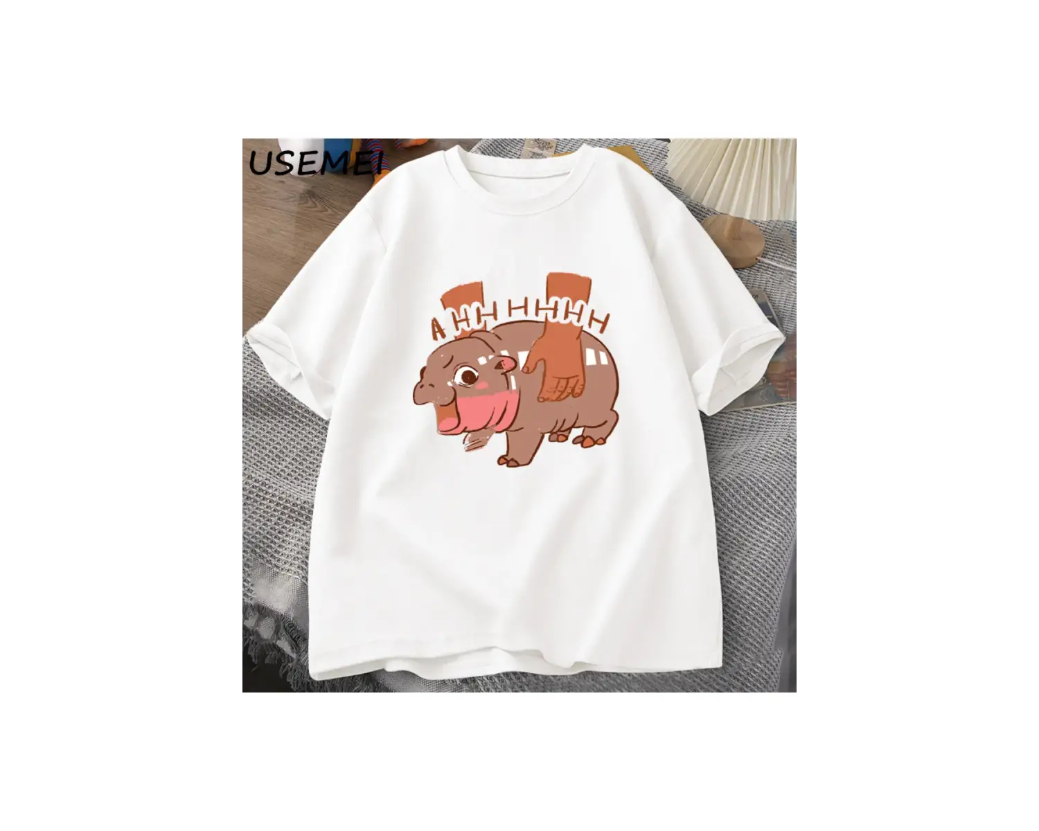 Moo Deng Meme T Shirt komik I Love Moo Deng TeeHippo sevgilisi T-shirt pamuk kısa kol 2980