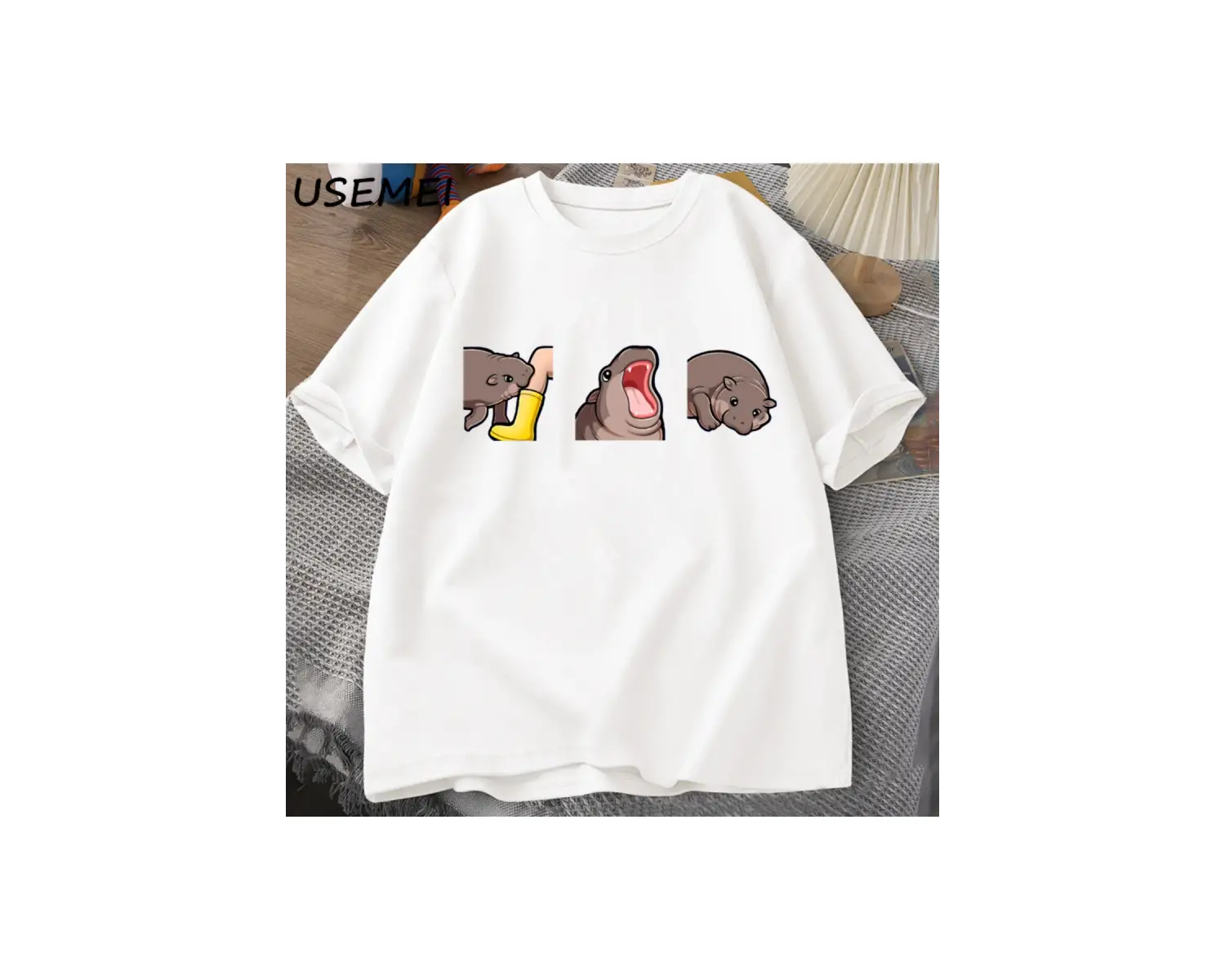 Moo Deng T Shirt komik bebek Hippo Moo Deng Gang T-shirt sevimli bebek Pygmy Hippo Moo Deng T 2882