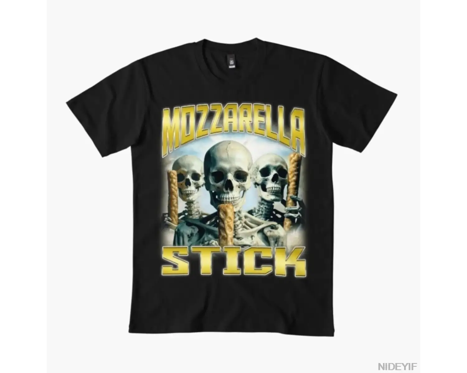 Mozzarella Stick Skeleton memler Erkekler Kadınlar Için T-shirt % 100% Pamuk T Shirt Kısa Kol