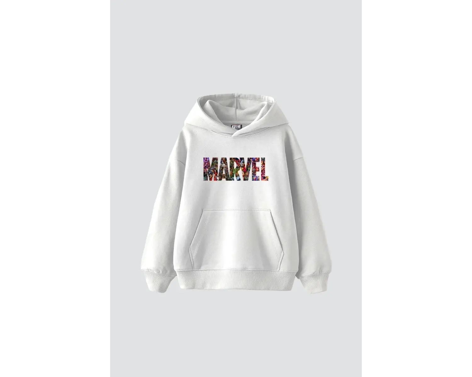 Mrvl Baskılı Oversize Unisex Beyaz