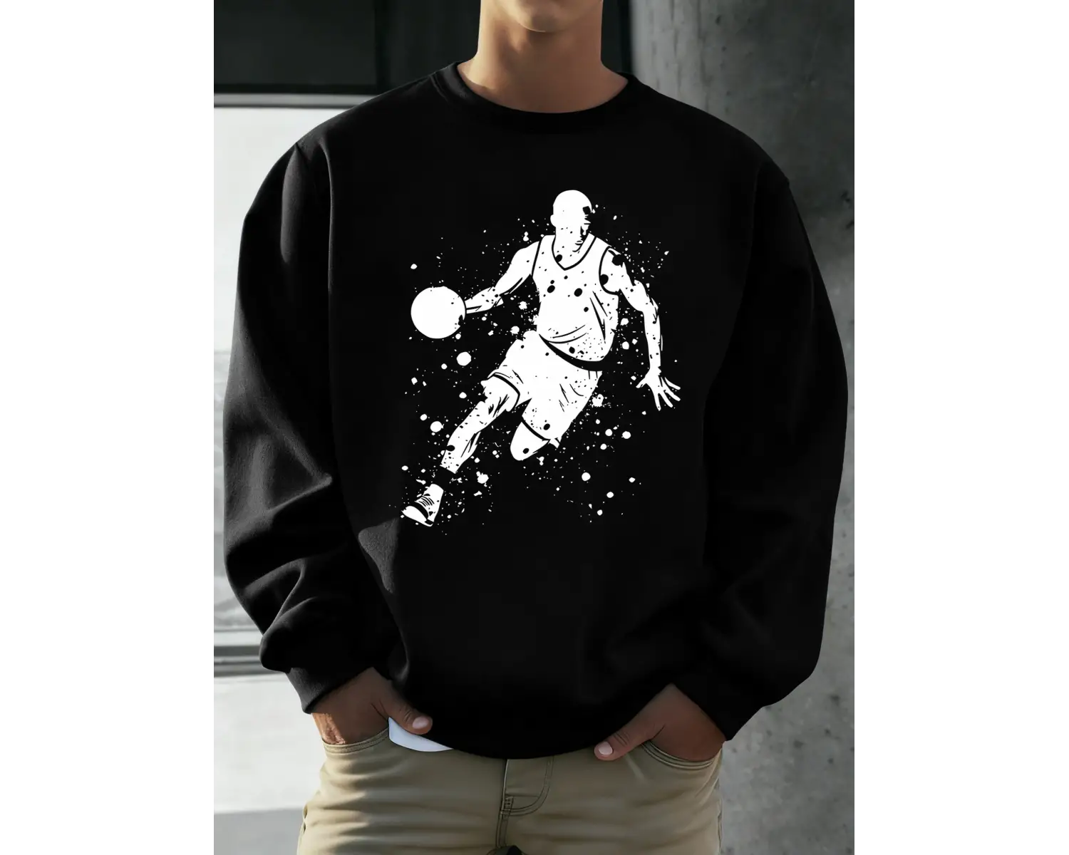 Mükemmel Basketbol Oyuncusu Baskılı Erkekler Kapüşonlu Üst Klasik Sıcak Günlük Kazaklar Rahat