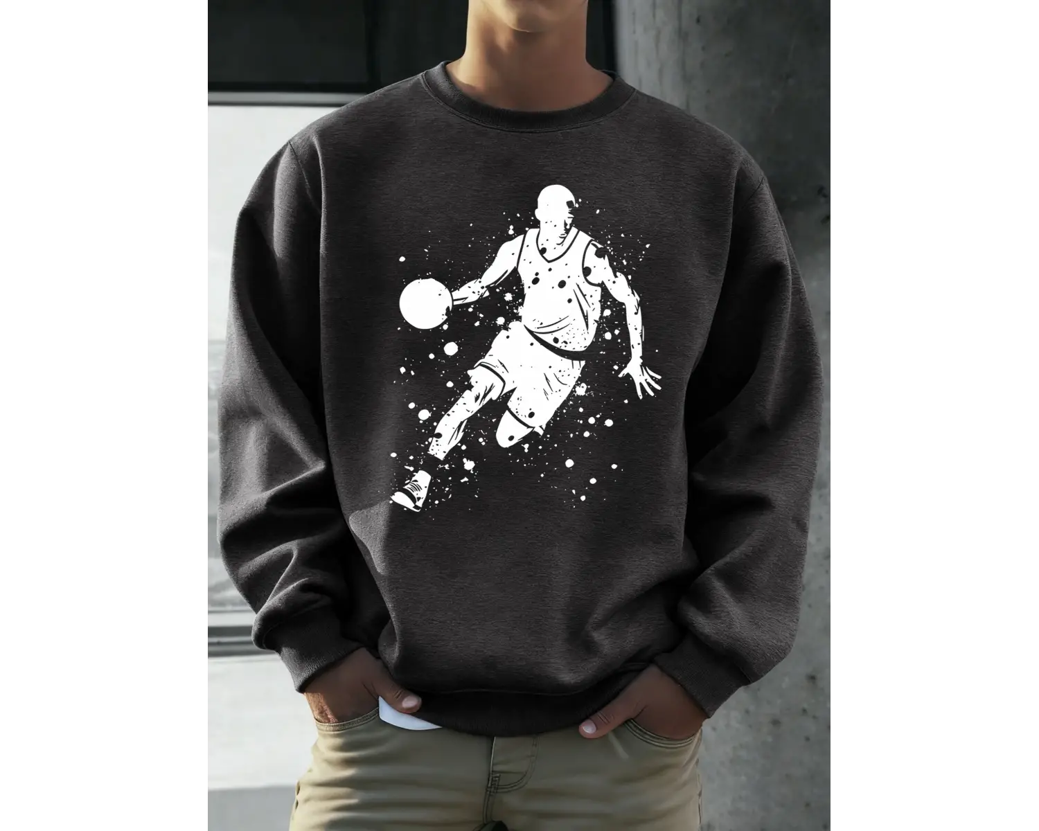 Mükemmel Basketbol Oyuncusu Baskılı Erkekler Kapüşonlu Üst Klasik Sıcak Günlük Kazaklar Rahat