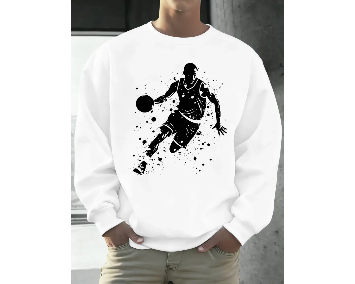 Mükemmel Basketbol Oyuncusu Baskılı Erkekler Kapüşonlu Üst Klasik Sıcak Günlük Kazaklar Rahat