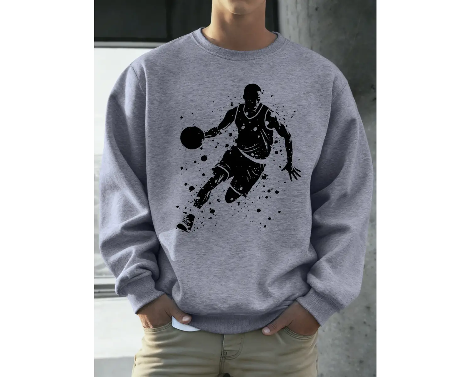 Mükemmel Basketbol Oyuncusu Baskılı Erkekler Kapüşonlu Üst Klasik Sıcak Günlük Kazaklar Rahat