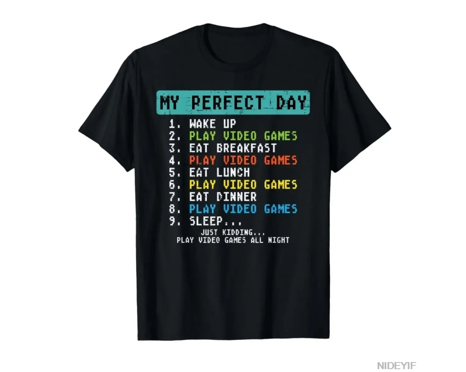 Mükemmel Günüm Video Oyunları Oynama Komik Oyuncu Tişörtü Erkekler Kadınlar için % 100% Pamuk