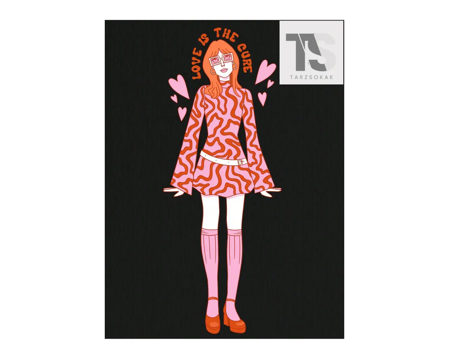 Mulvari Harfli Grafik Düşük Omuz Tişört