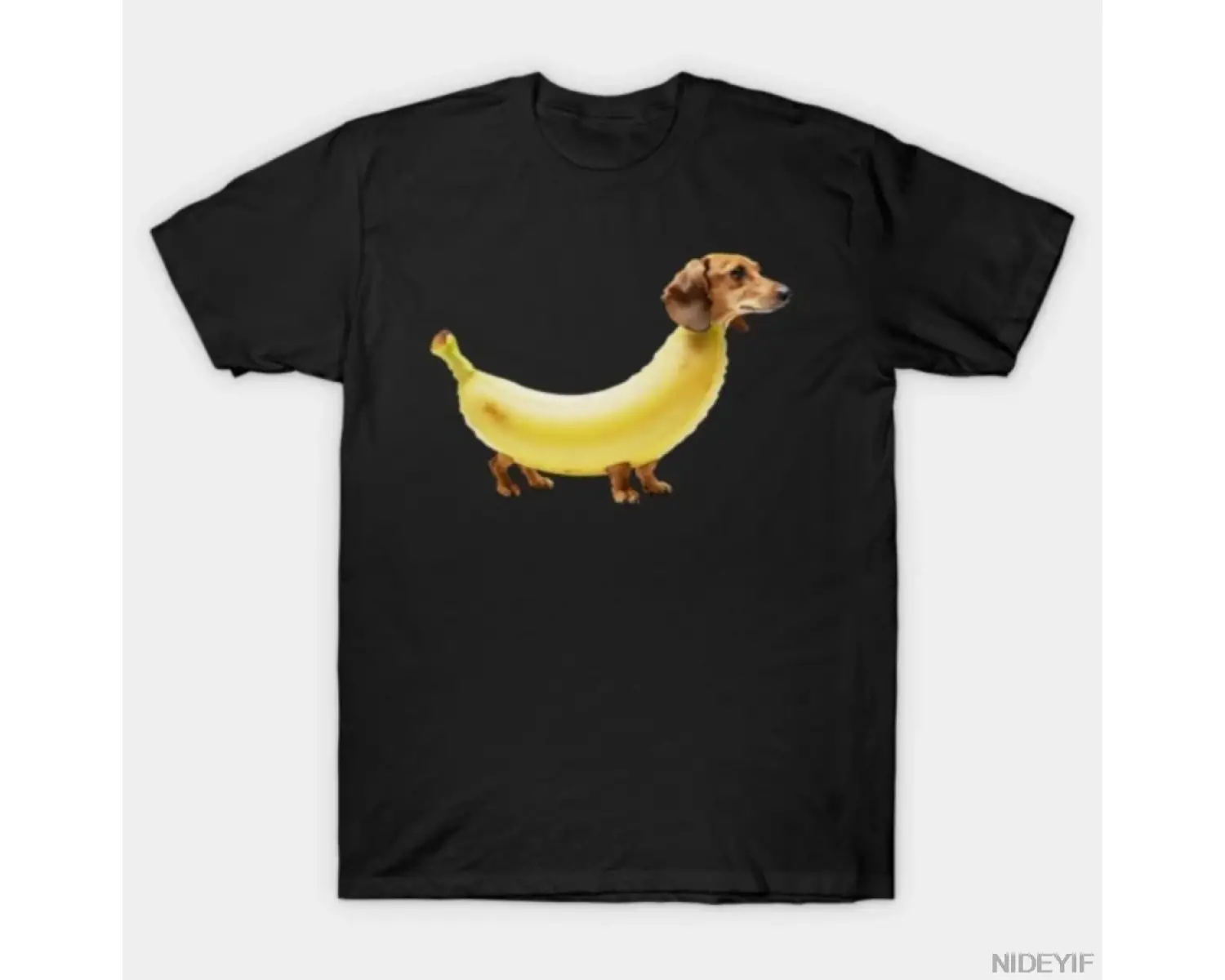 Muz Doggo Dachshund Muz T-shirt Erkekler Kadınlar Için % 100% Pamuk T Shirt Kısa Kollu Üstler
