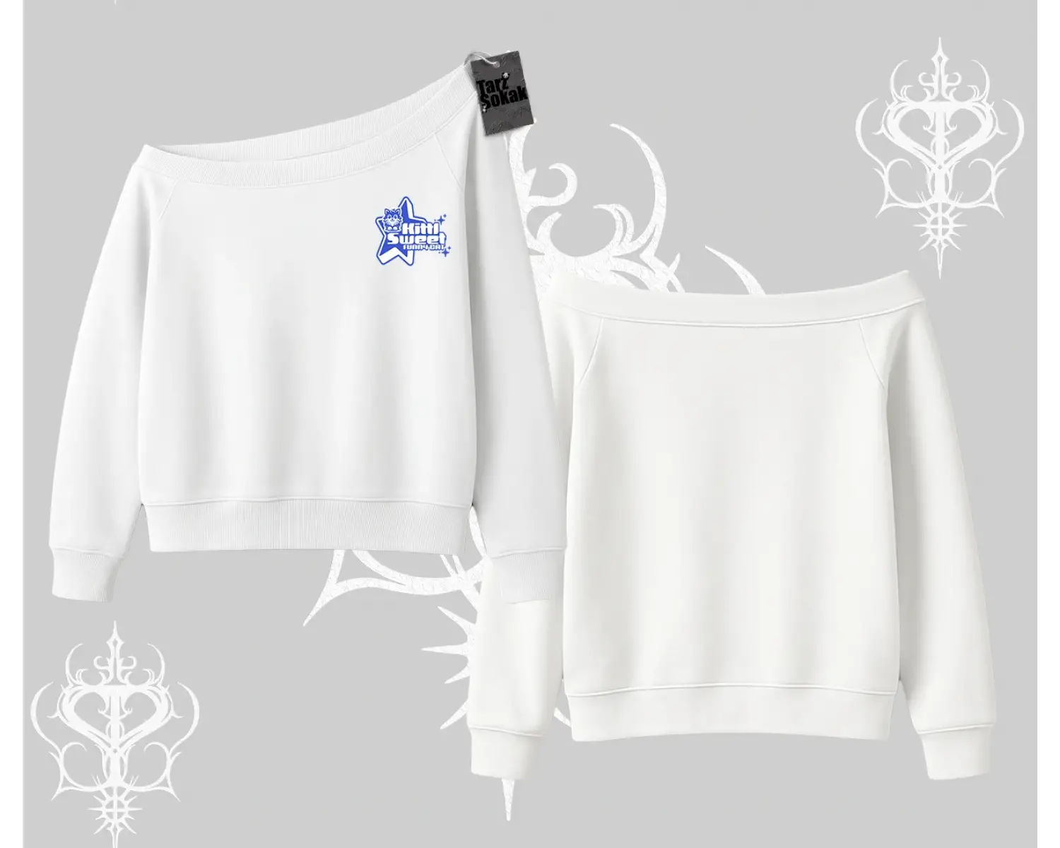 My Mood Right Now Yazılı Sevimli Kedi Kapşonlu Crop Sweatshirt