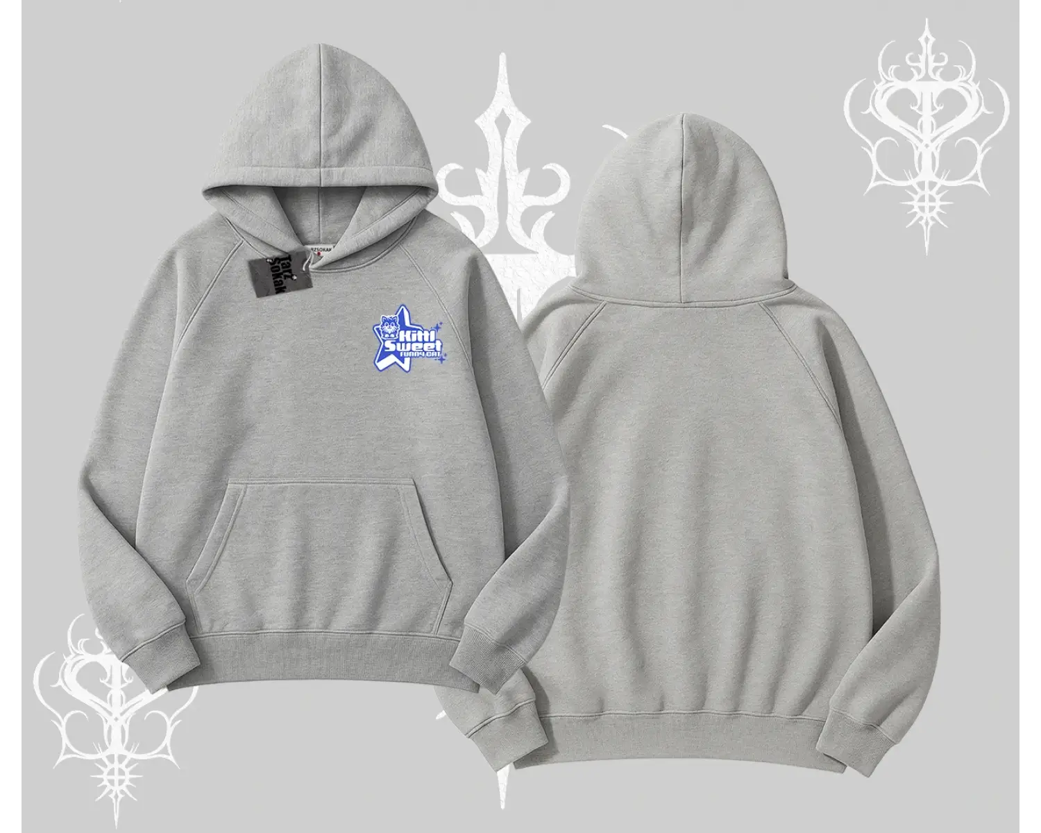 My Mood Right Now Yazılı Sevimli Kedi Kapşonlu Sweatshirt