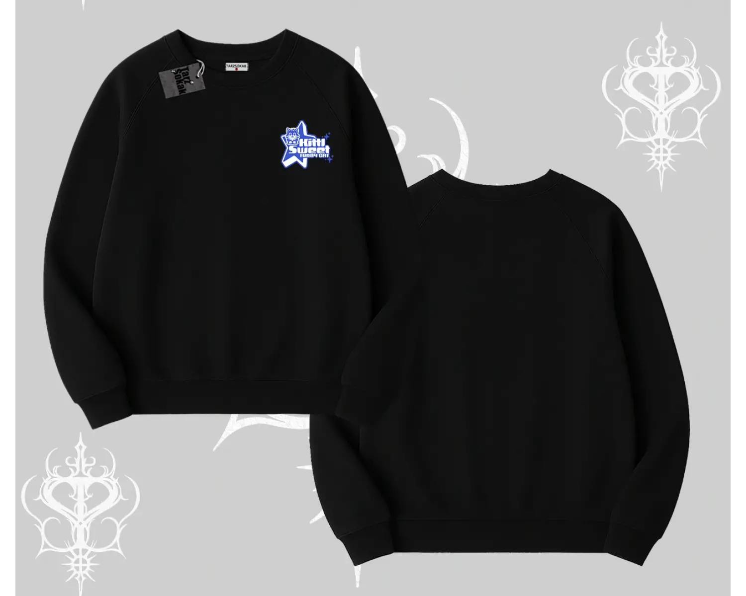 My Mood Right Now Yazılı Sevimli Kedi Kapşonlu Sweatshirt