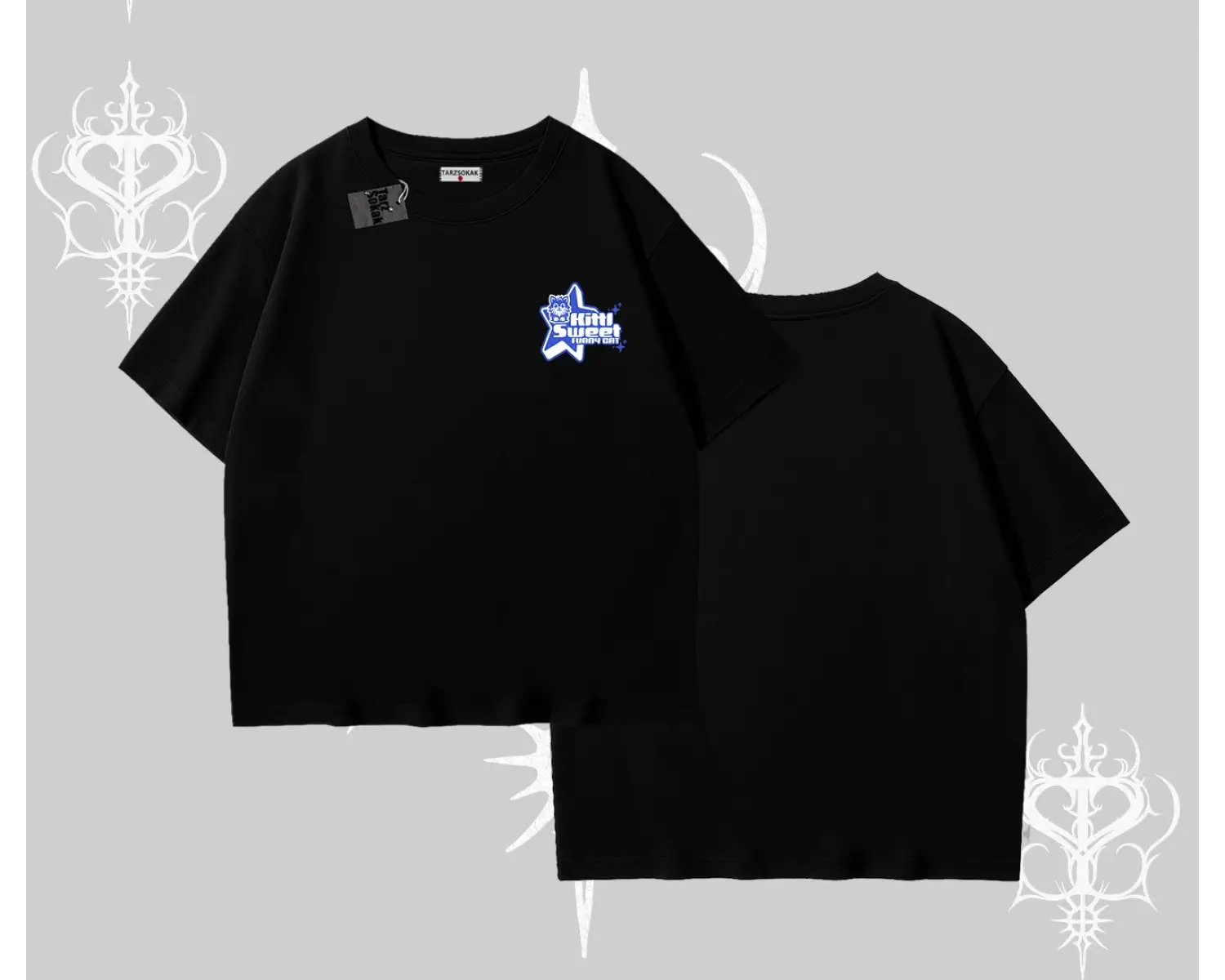 My Mood Right Now Yazılı Sevimli Kedi Kayık Yaka Sweatshirt