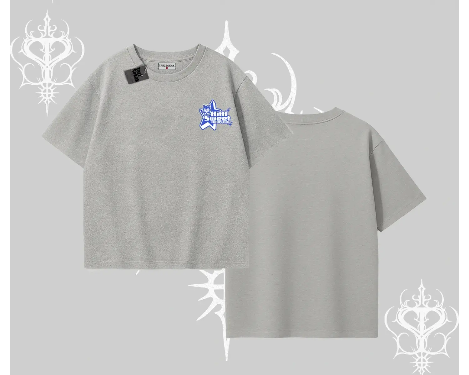 My Mood Right Now Yazılı Sevimli Kedi Oversize Tshirt