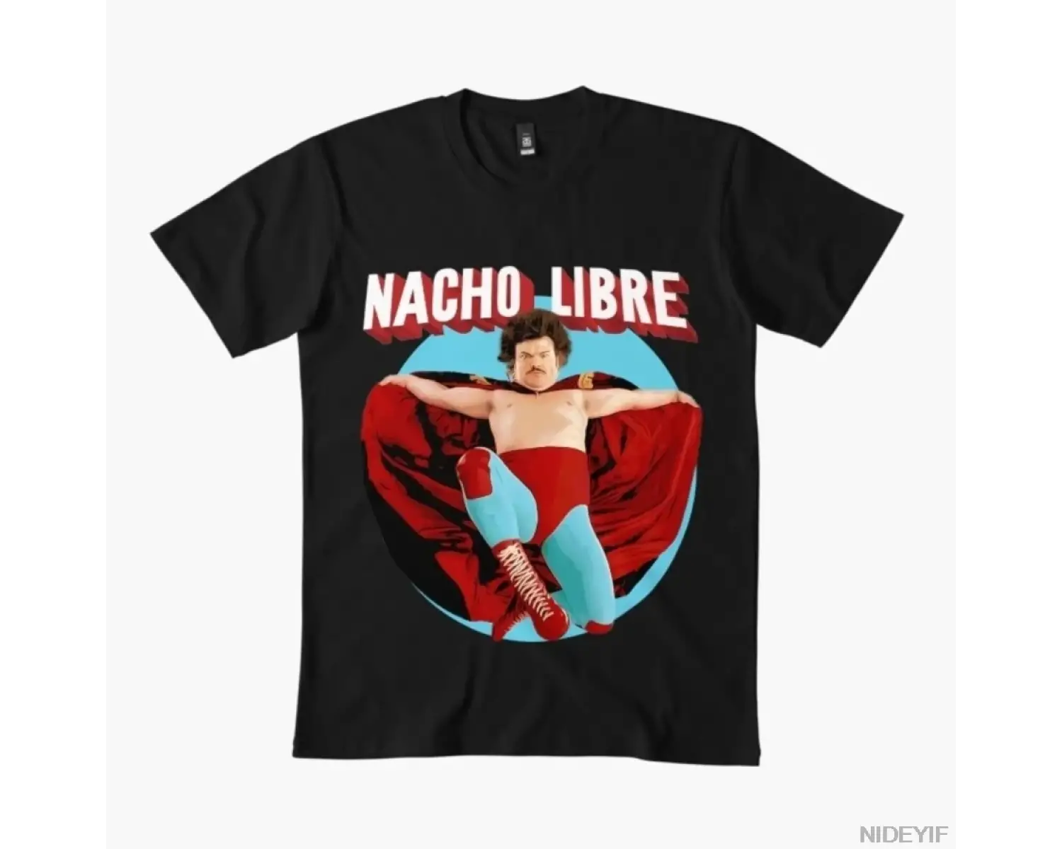 Nacho Libre Güreşçi Tişörtü Erkekler Kadınlar İçin %100 Pamuklu Tişörtler Kısa Kollu Üstler 1