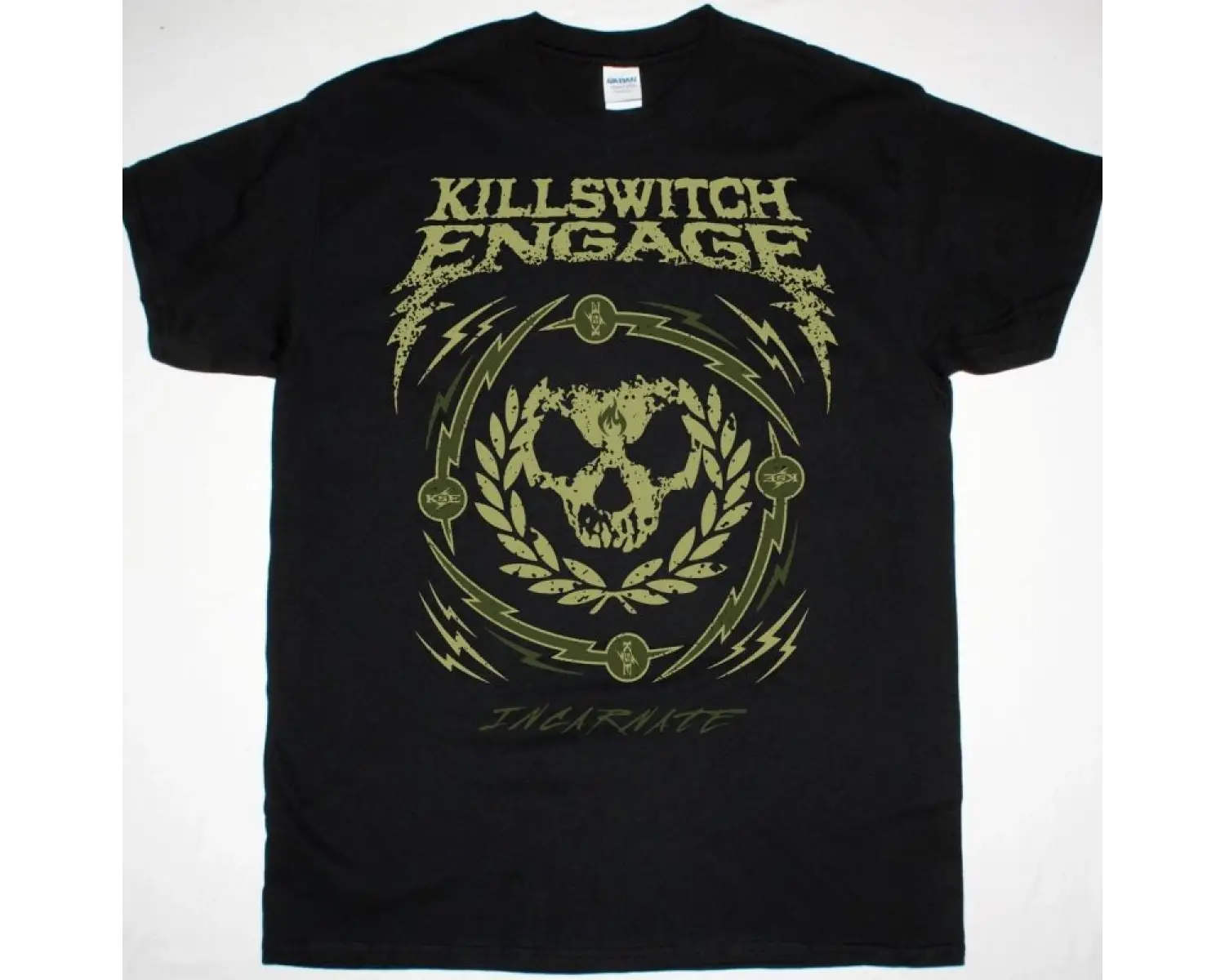 NAPALM DEATH LOGO WHITE NEW BLACK T-SHIRT ÖN BASKILI